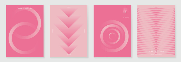 Obraz premium Modern gradient poster background vector set. Minimalist style cover template with two tone perspective geometric prism shapes collection. Ideal design for social media, cover, banner, flyer.