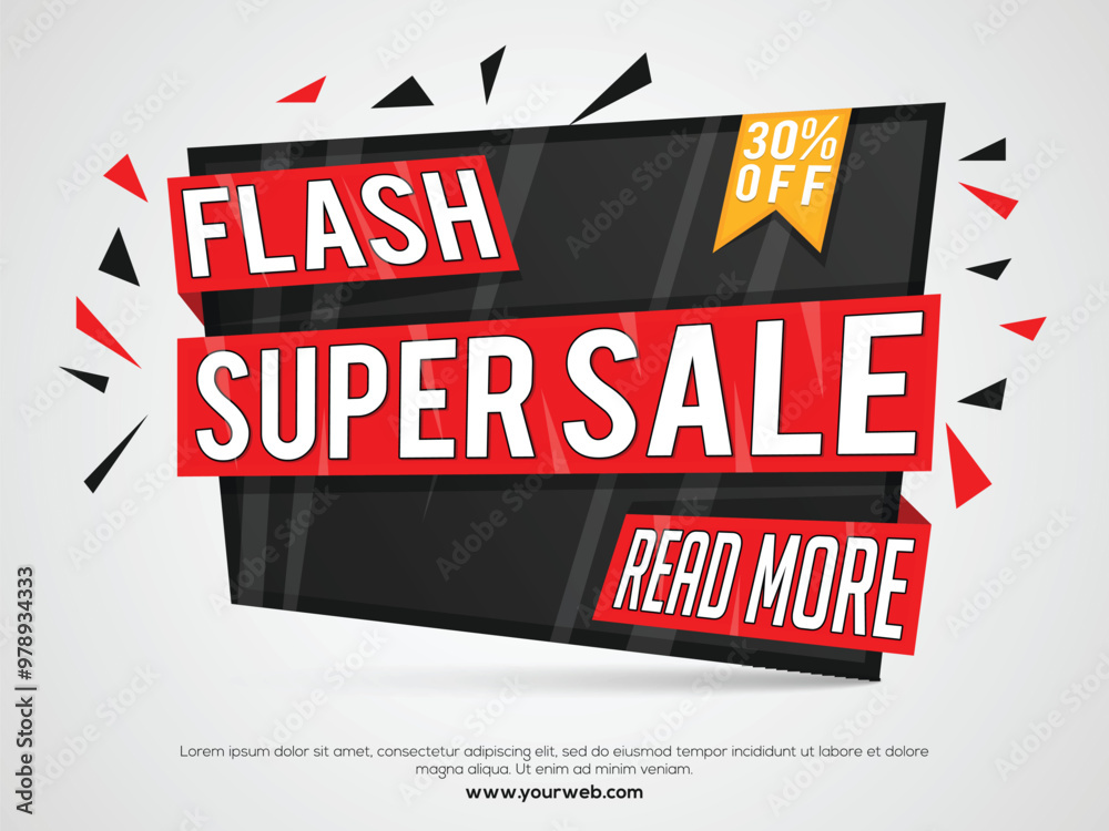 Sticker Flash Super Sale Poster, Banner or Flyer.