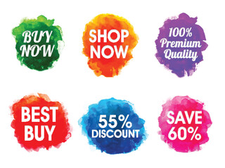 Sale and Discount typographic set.