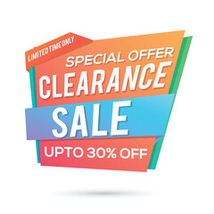 Clearance Sale Paper Tag or Banner design.