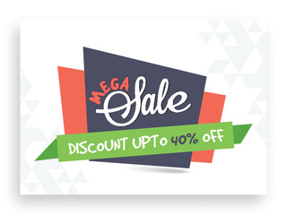 Flat Mega Sale Tag or Banner.