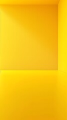 A minimalistic yellow room with uniform walls and floor, creating a bright, cheerful atmosphere.