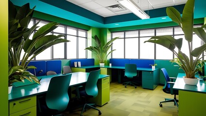 Modern Office Space With Waiting Room, Customizable workstations with personal storage options