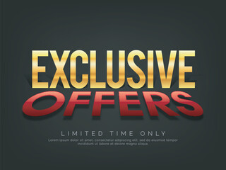 Exclusive Offers Sale Poster, Banner or Flyer.