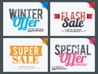 Obraz premium Set of Sale Sticker or Label design.