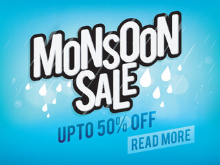 Monsoon Sale Poster, Banner or Flyer design.