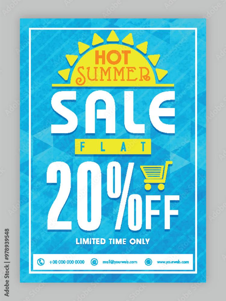 Poster hot summer sale poster, banner or flyer design.