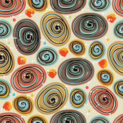 Seamless pattern with colorful spiral.