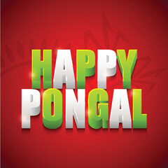 Poster or banner design for Happy Pongal festival celebrations.