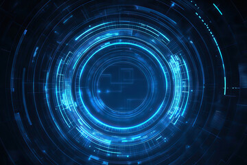 Obraz premium Abstract futuristic dark background with linear circle. Innovation and technology concept. Place for text