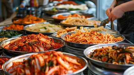 Fototapeta premium Korean making kimchi