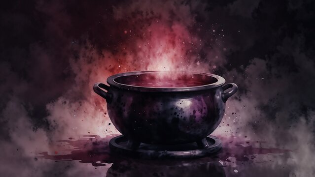 Witches' brew in watercolor style