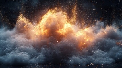 Obraz premium Abstract Fire and Smoke Explosion with Sparks