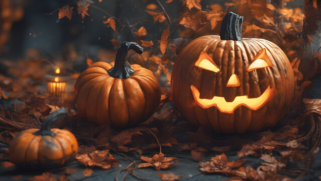Cute and unique Halloween day background, Unique Halloween concept wallpaper, Halloween concept background, ai generated