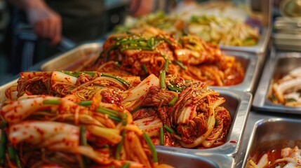Korean making kimchi
