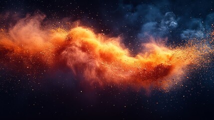 Fototapeta premium Orange Dust Explosion Abstract Background