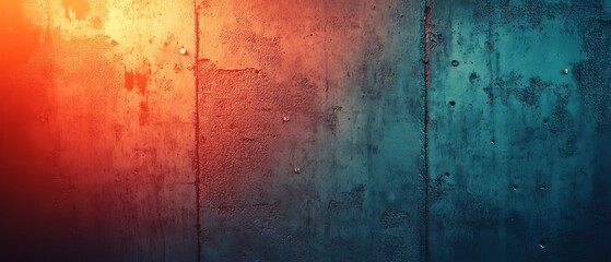 Faded concrete structure with weathered textures, smudges, and cracks in a post-apocalyptic city top view, representing resilience through time. Sci-fi tone. Triadic Color Scheme