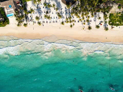 Aerial View of Playa Para&iacute;so, Tulum, Quintana Roo, Mexico