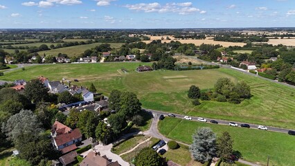 Naklejka premium Matching Green Essex village UK drone,aerial