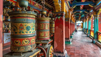 Fototapeta premium Nepalese prayer wheel in a temple