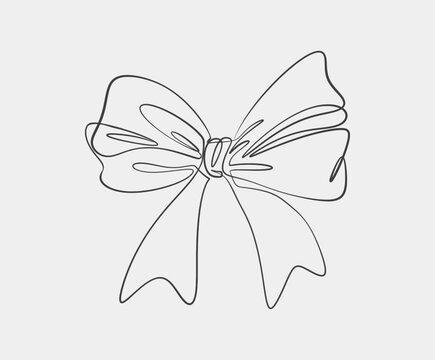 recommend clip art: A simple and elegant continuous line drawing of a bow, capturing minimalism and grace in a single fluid stroke.