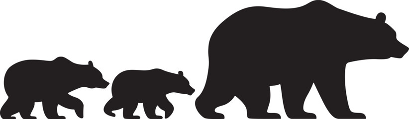 Bear Family isolated on white background