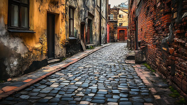 Fototapeta Old city of  street