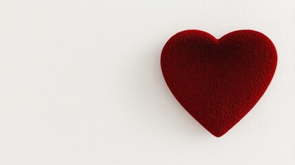 Obraz premium Red Heart Shape on White Textured Background