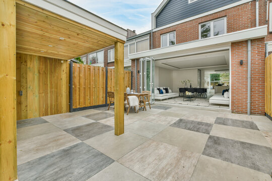 Modern home patio and open living space concept