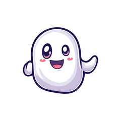 Obraz premium Cute Boo Vector Halloween Design Element, Cute Halloween Ghost Vector Clipart Design.
