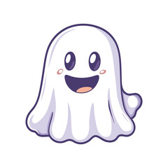 Cute Boo Vector  Halloween Design Element, Cute Halloween Ghost Vector Clipart Design.