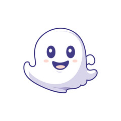 Obraz premium Cute Boo Vector Halloween Design Element, Cute Halloween Ghost Vector Clipart Design.