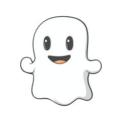 Fototapeta premium Cute Boo Vector Halloween Design Element, Cute Halloween Ghost Vector Clipart Design.