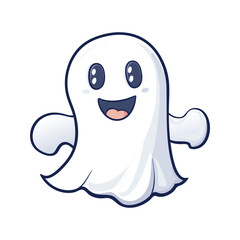 Obraz premium Cute Boo Vector Halloween Design Element, Cute Halloween Ghost Vector Clipart Design.