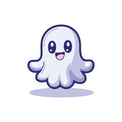 Fototapeta premium Cute Boo Vector Halloween Design Element, Cute Halloween Ghost Vector Clipart Design.