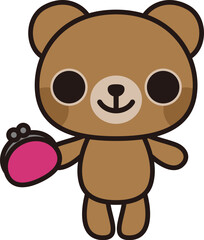 クマ＆お財布（Bear, Wallet）