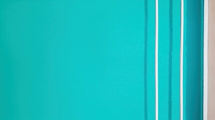 Vibrant Turquoise Minimal Abstract Background with Vertical Lines