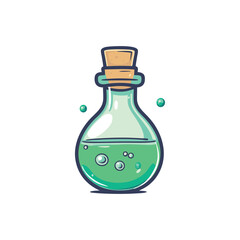 Green Poison Bottle Halloween Vector Design.