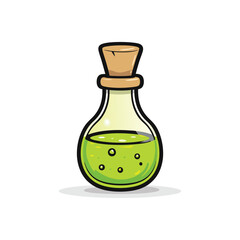 Green Poison Bottle Halloween Vector Design.