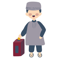 Muslim Boy or Kid Character Illustration