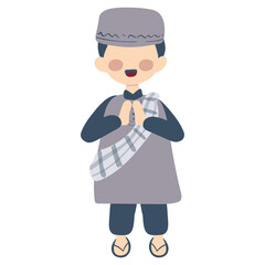 Muslim Boy or Kid Character Illustration