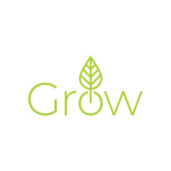 Grow leaf, grow up concept. Vector logo icon template