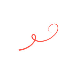 Red Squiggle Brush Scribble Underline