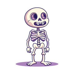 Cute Skeleton Vector Clipart, Halloween Vector Design.
