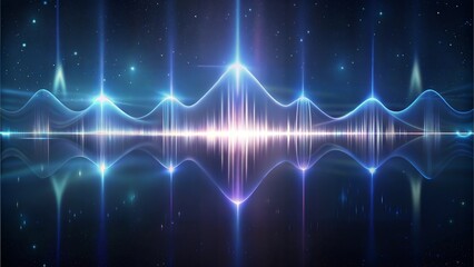 abstract AI sound wave, cinematic light, dark background