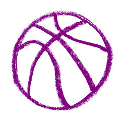 Basket Ball School Related Icon Crayon Chalk Drawing