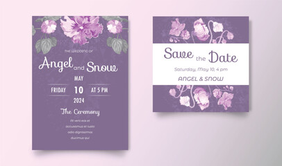 Two invitation cards for the wedding celebration