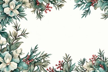 Elegant floral border design with greenery and blossoms suitable for various events