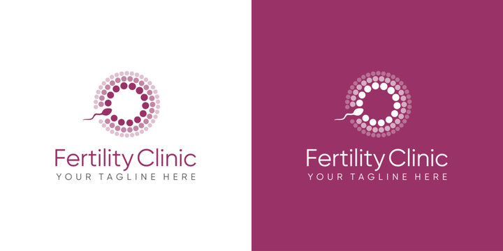 Fertility clinic logo. sperm symbols healthcare fertility pregnancy women. logo design vector.