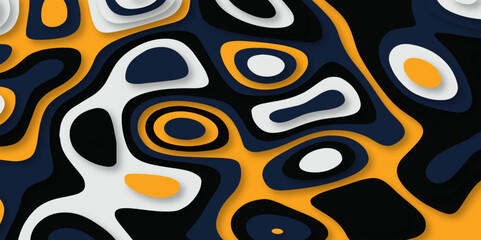 Abstract smooth multi color papercut background vector with waves. Beautiful abstract background, multicolored stains, cut paper.